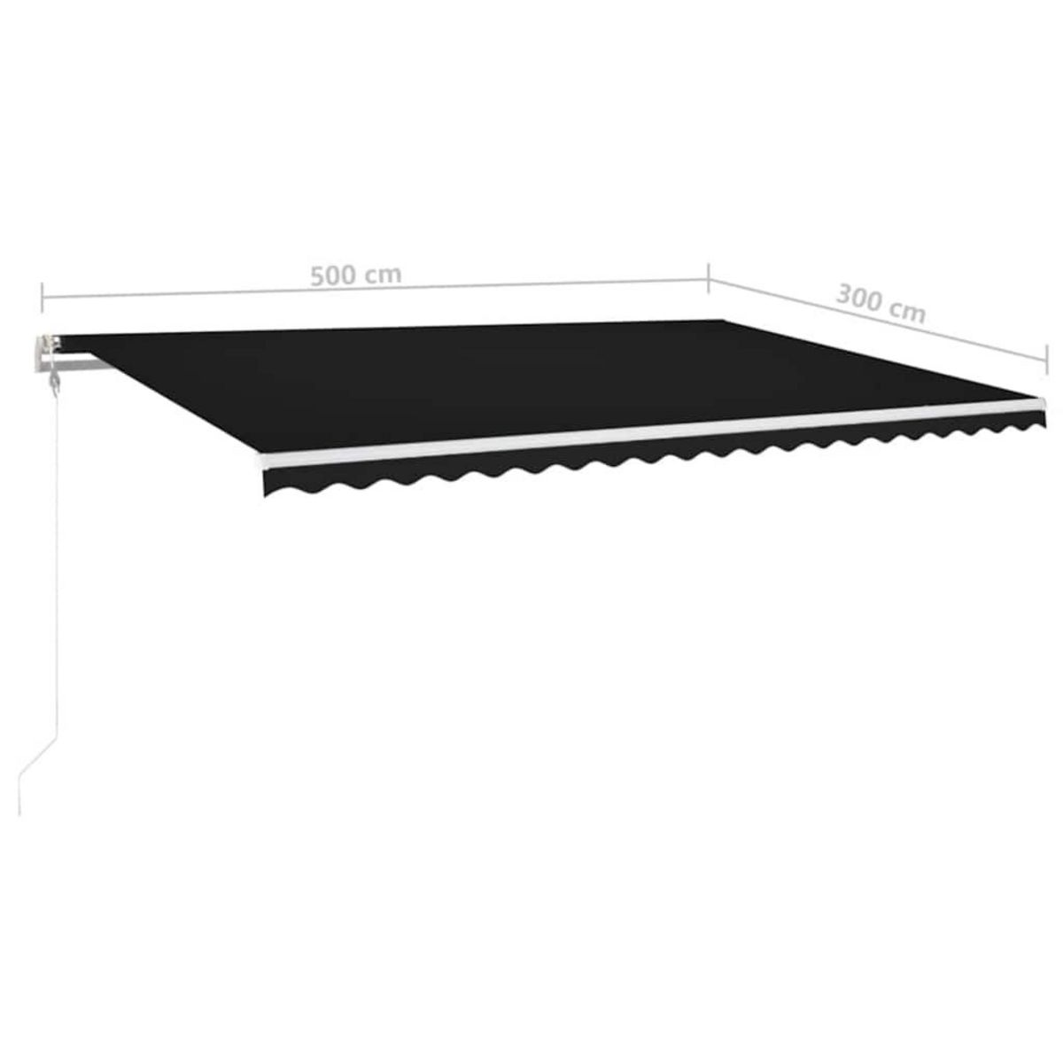 VIDAXL Auvent automatique et capteur de vent/LED 500x300 cm Anthracite
