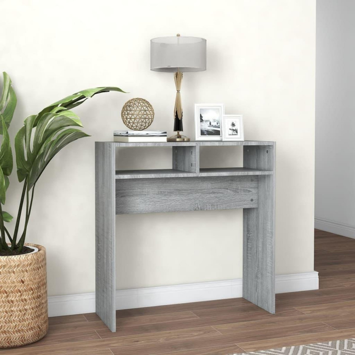 VIDAXL Table console Sonoma gris 78x30x80 cm Bois d'ingenierie