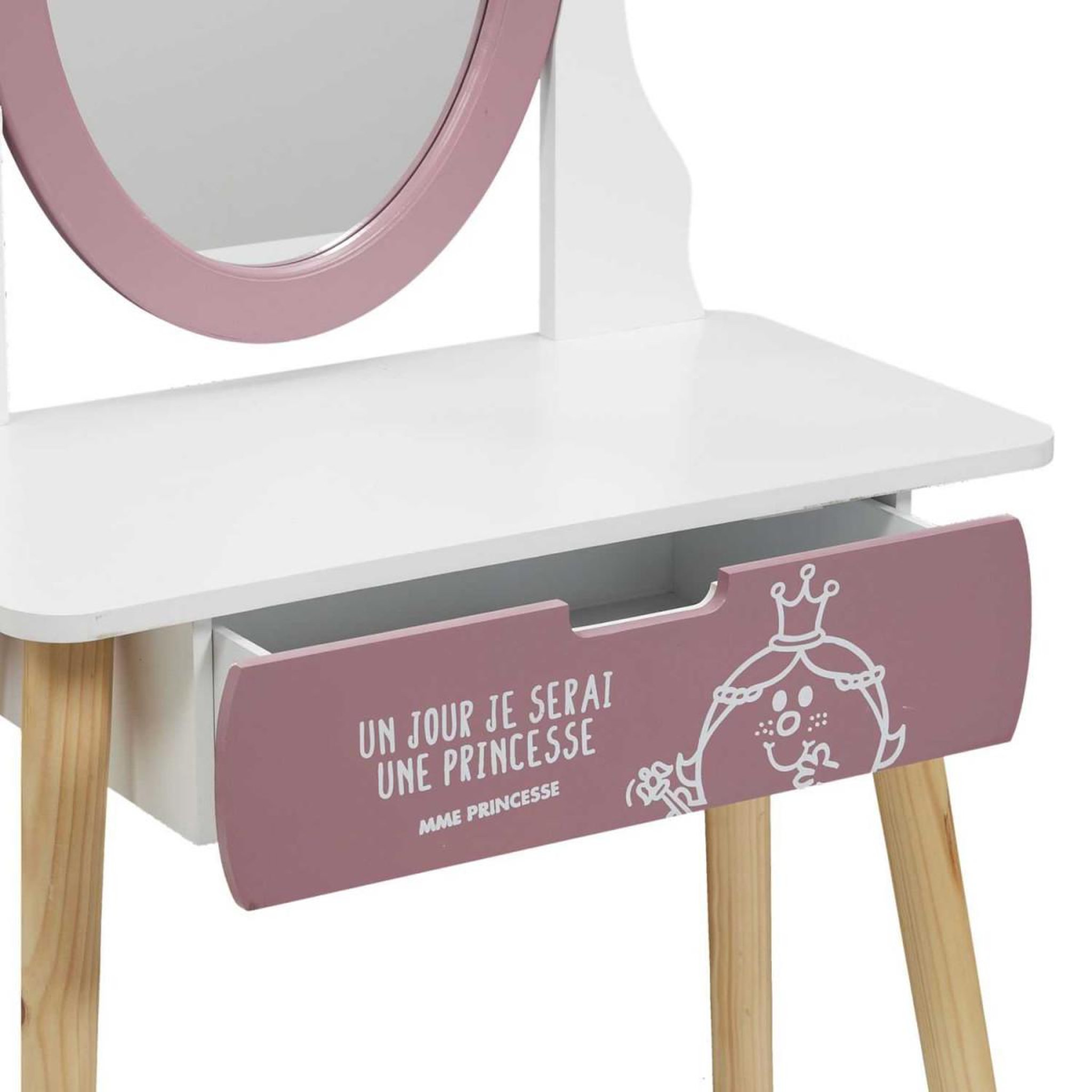 Voir la diapositive 6 : The Home Deco Factory Coiffeuse enfant  monsieur madame  108cm rose