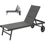 Voir la diapositive 1 : Habitat et Jardin Bain de soleil textilène matelassé et aluminium  Bella  - Phoenix - Gris foncé