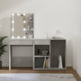 Voir la diapositive 1 : VIDAXL Coiffeuse a LED avec armoire Gris beton Bois d'ingenierie