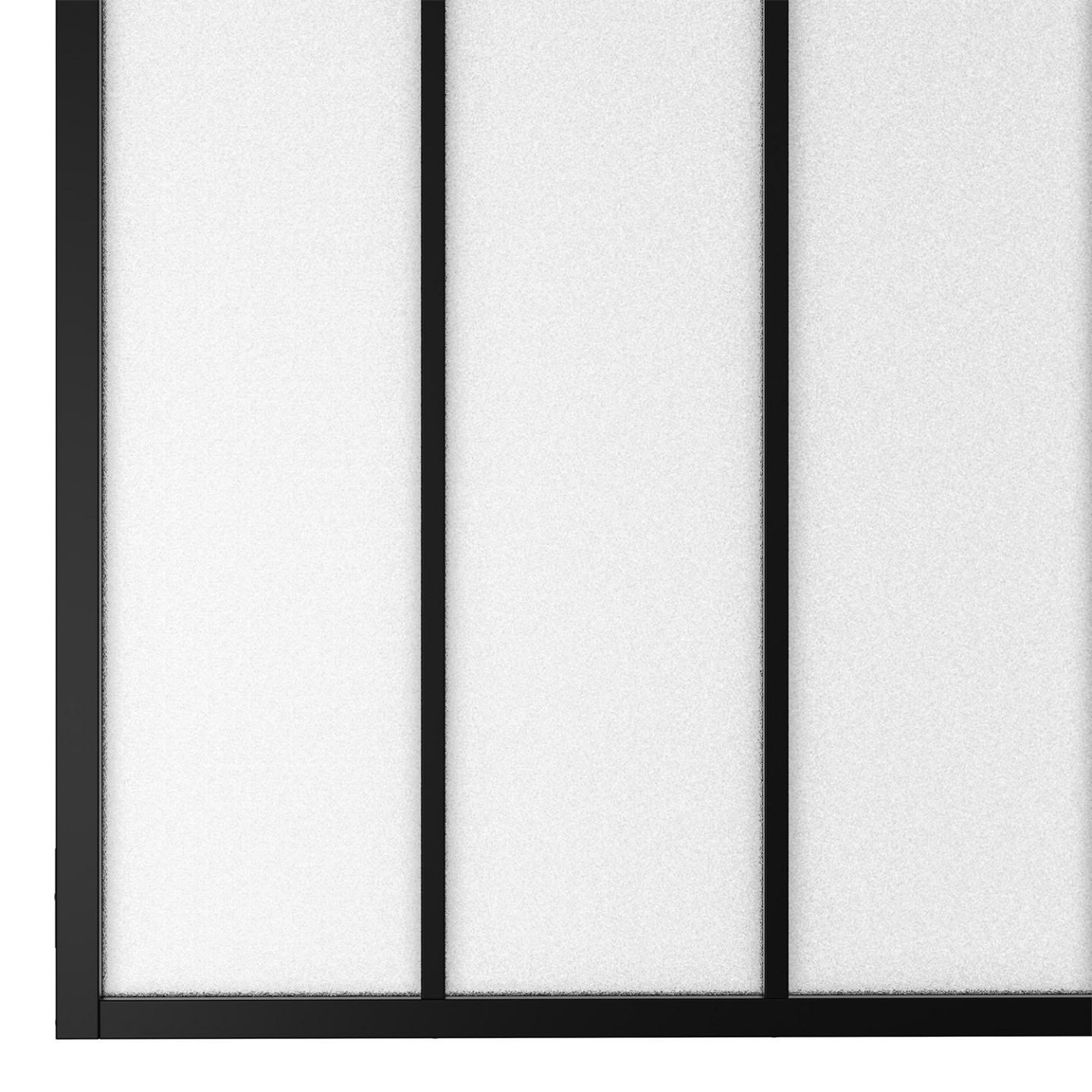 Voir la diapositive 5 : ID MARKET Verrière atelier 4 vitrages l. 116 x h. 108 cm en métal noir et verre trempé givré