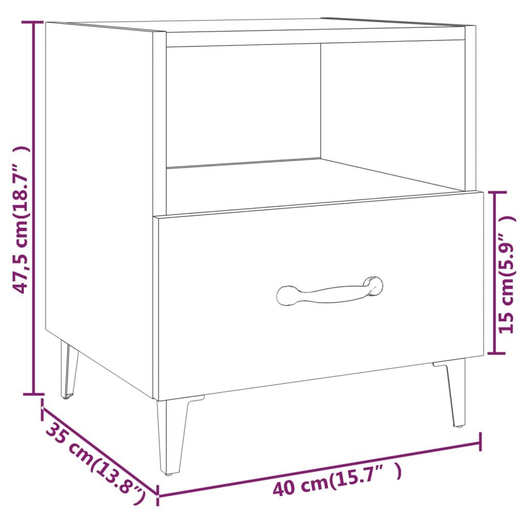 Voir la diapositive 6 : VIDAXL Tables de chevet 2 pcs Chene Sonoma Bois d'ingenierie