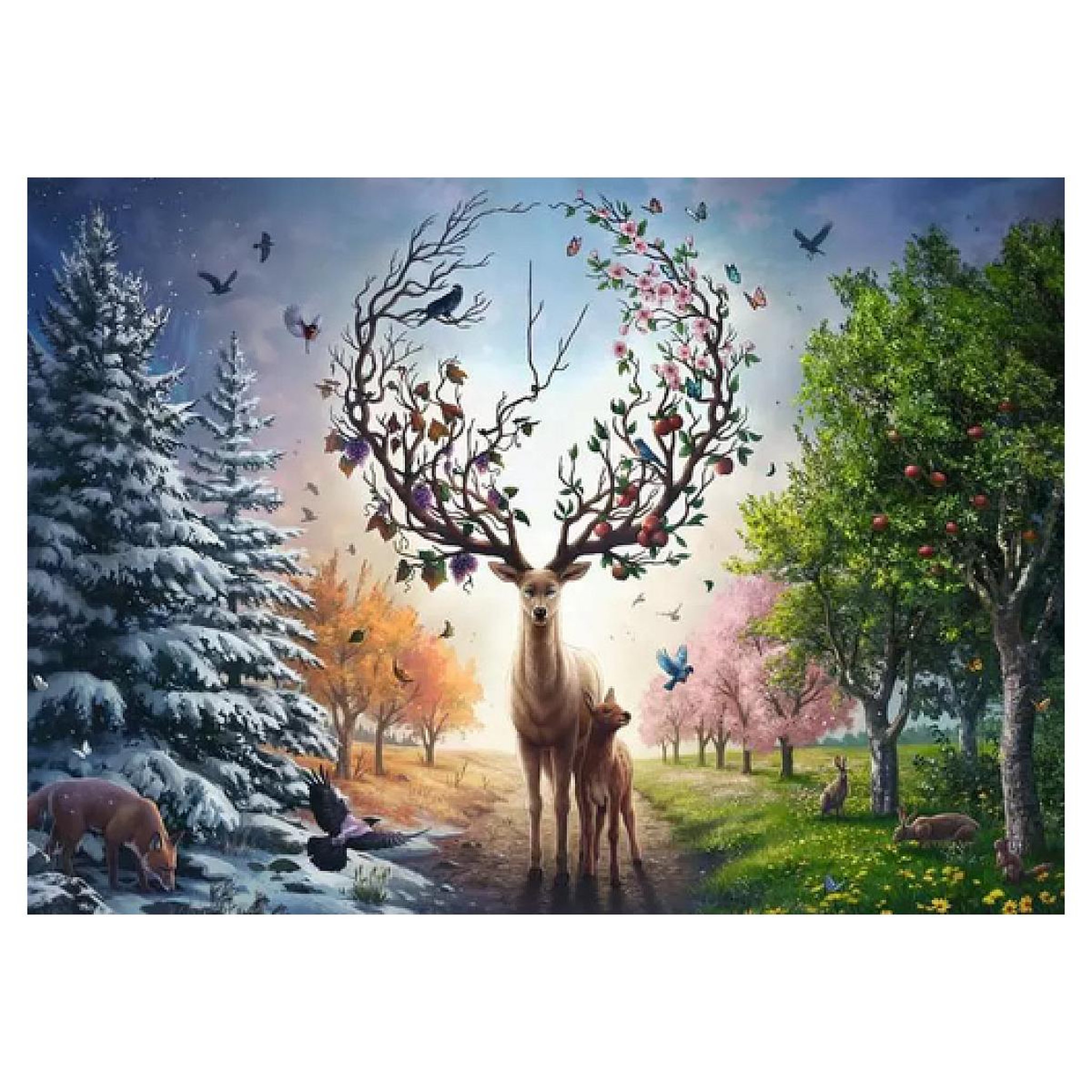 Voir la diapositive 2 : RAVENSBURGER puzzle 1000 pièces - Cerf - édition 50 ans