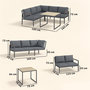 Voir la diapositive 3 : OUTSUNNY Salon de jardin 3 pièces 5 personnes gris foncé