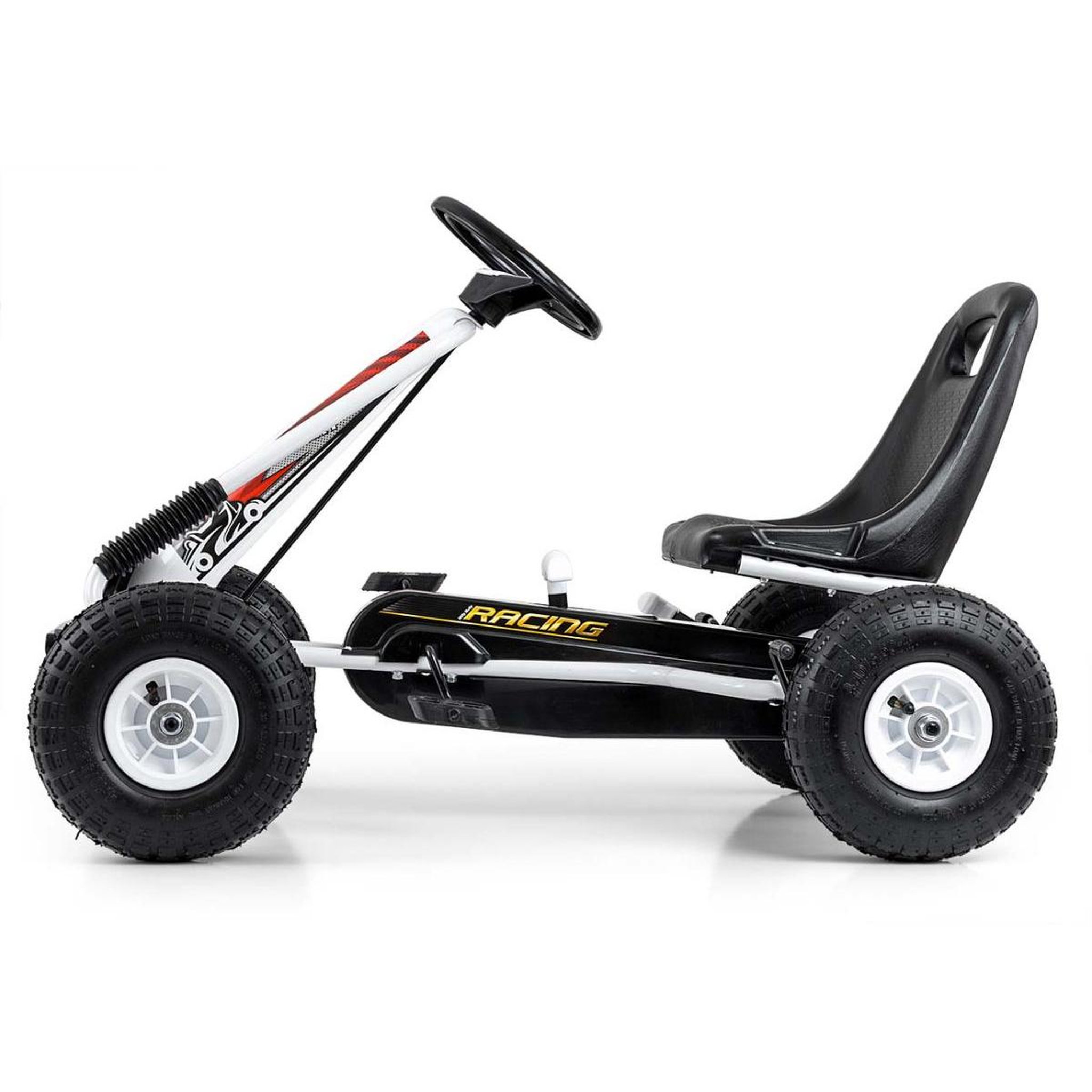 Voir la diapositive 2 : MILLY MALLY Kart à Pédales Sportif Thor Blanc pour Enfants de 3 à 8 Ans