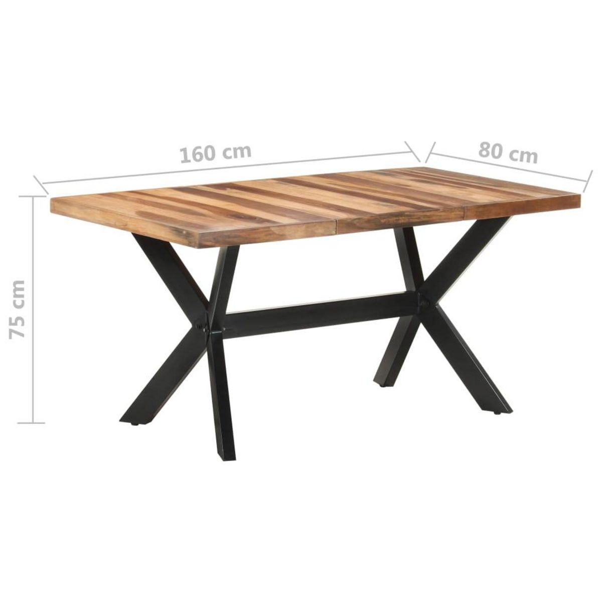 VIDAXL Table de salle a manger 160x80x75 cm Bois avec finition miel