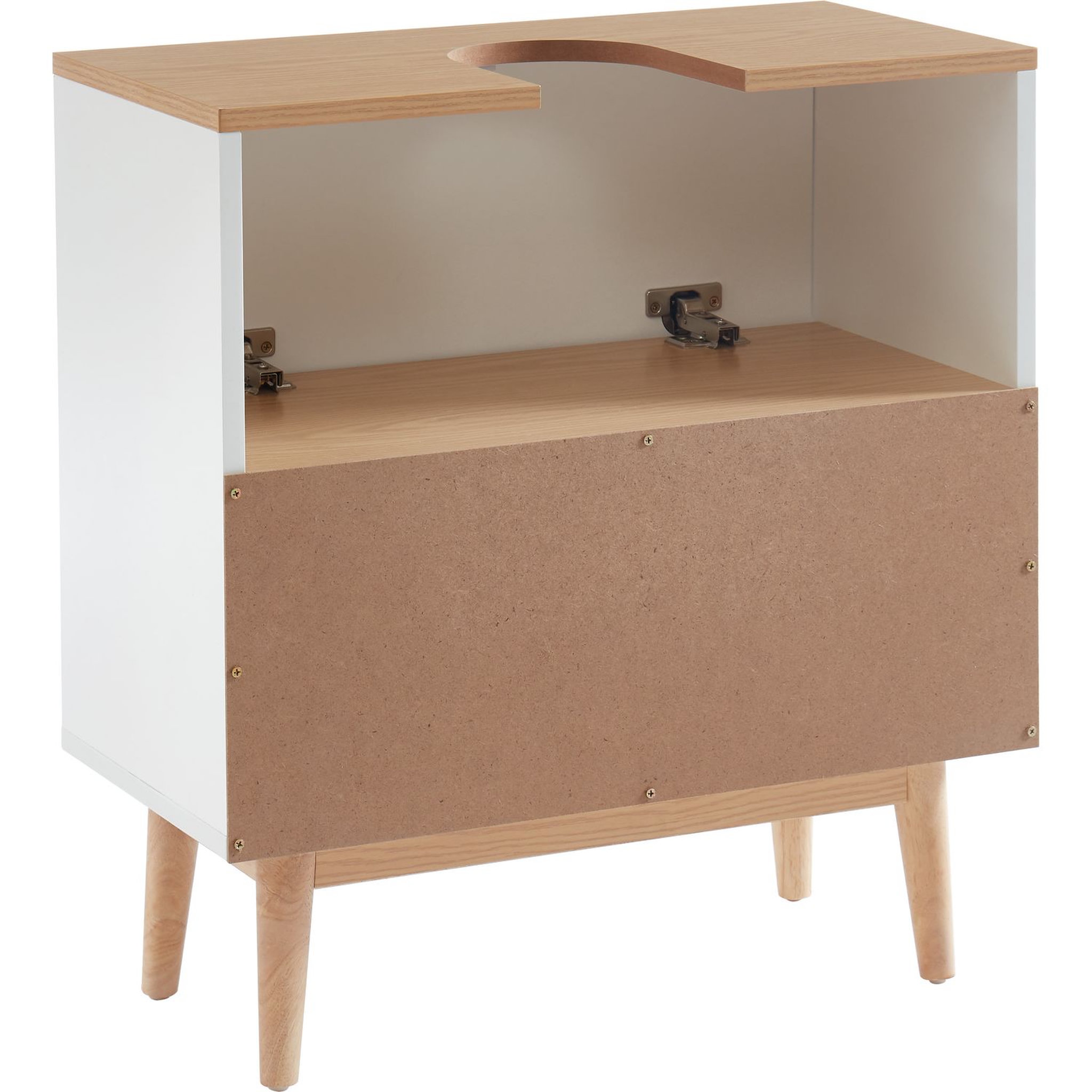 Voir la diapositive 5 : Meuble de salle de bain sous-vasque 2 tiroirs L60 cm LAGOA