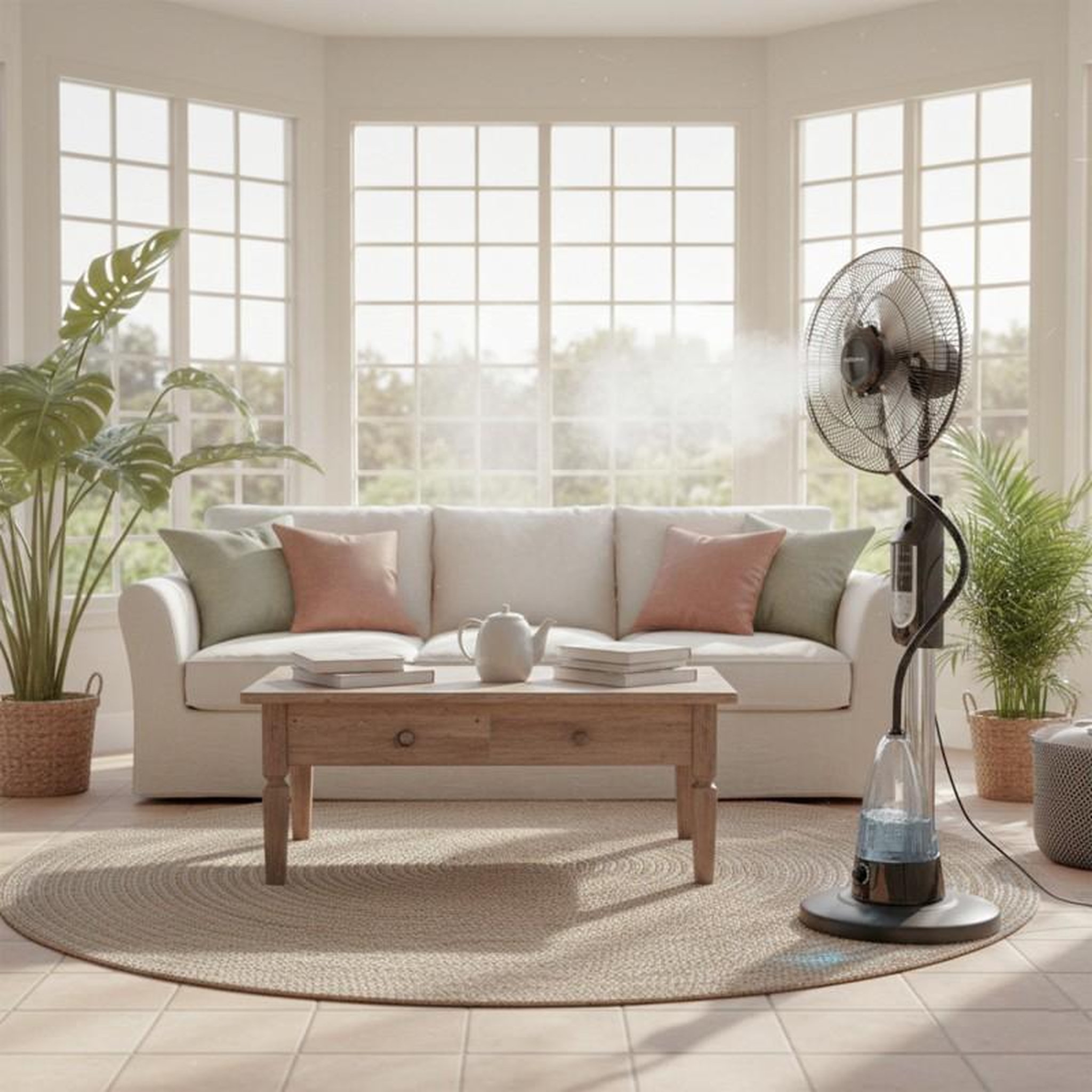 Voir la diapositive 3 : Radiola - ventilateur brumisateur sur pied avec télécommande – 70w
