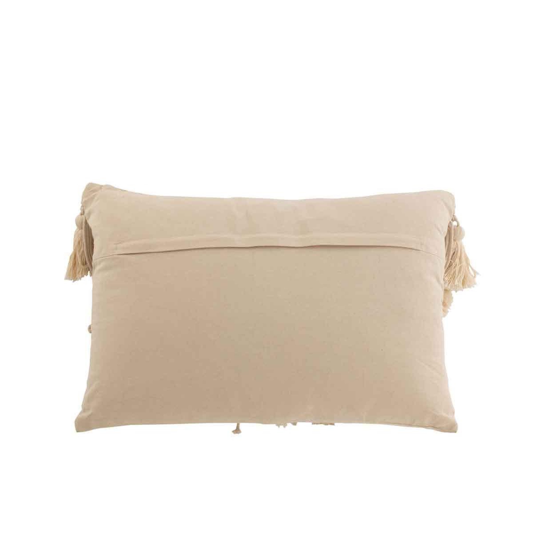 Voir la diapositive 2 : J-LINE Coussin Déco avec Franges  Cosy  40x60cm Beige