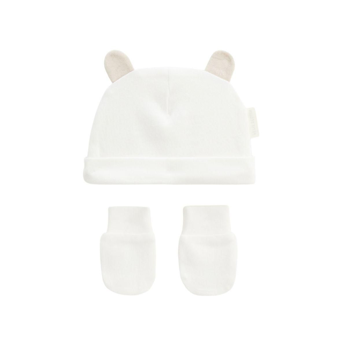 Petit Béguin Bonnet bébé et moufles anti-griffures Baby Panda