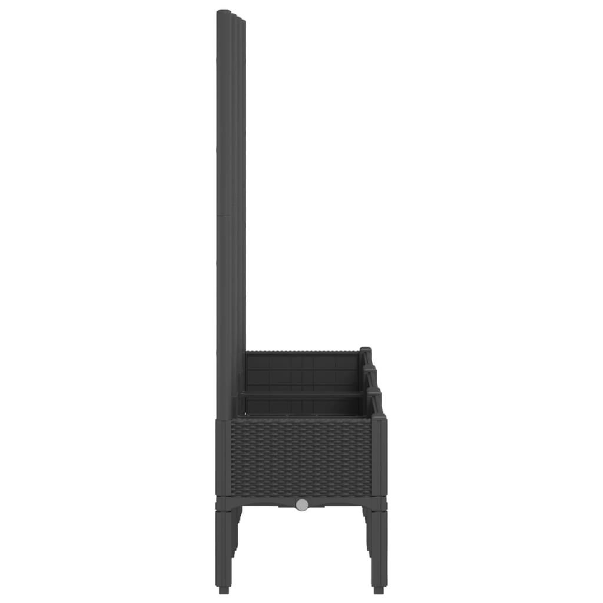 Voir la diapositive 4 : VIDAXL Jardiniere avec treillis noir 120x40x142 cm PP
