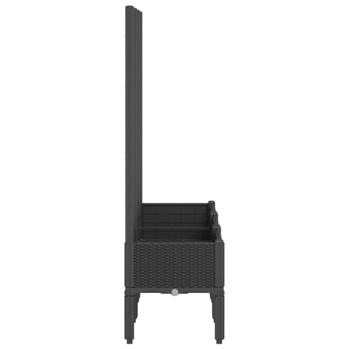 VIDAXL Jardiniere avec treillis noir 120x40x142 cm PP