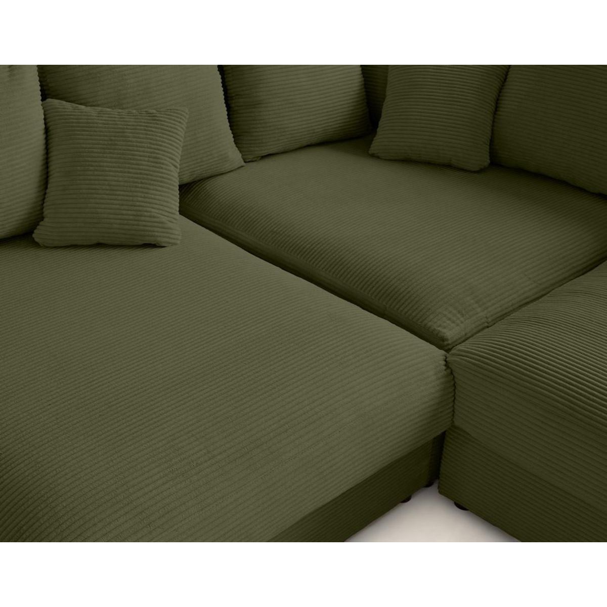 LISA DESIGN Aspen - canapé d'angle réversible 5 places - assise profonde - en velours côtelé