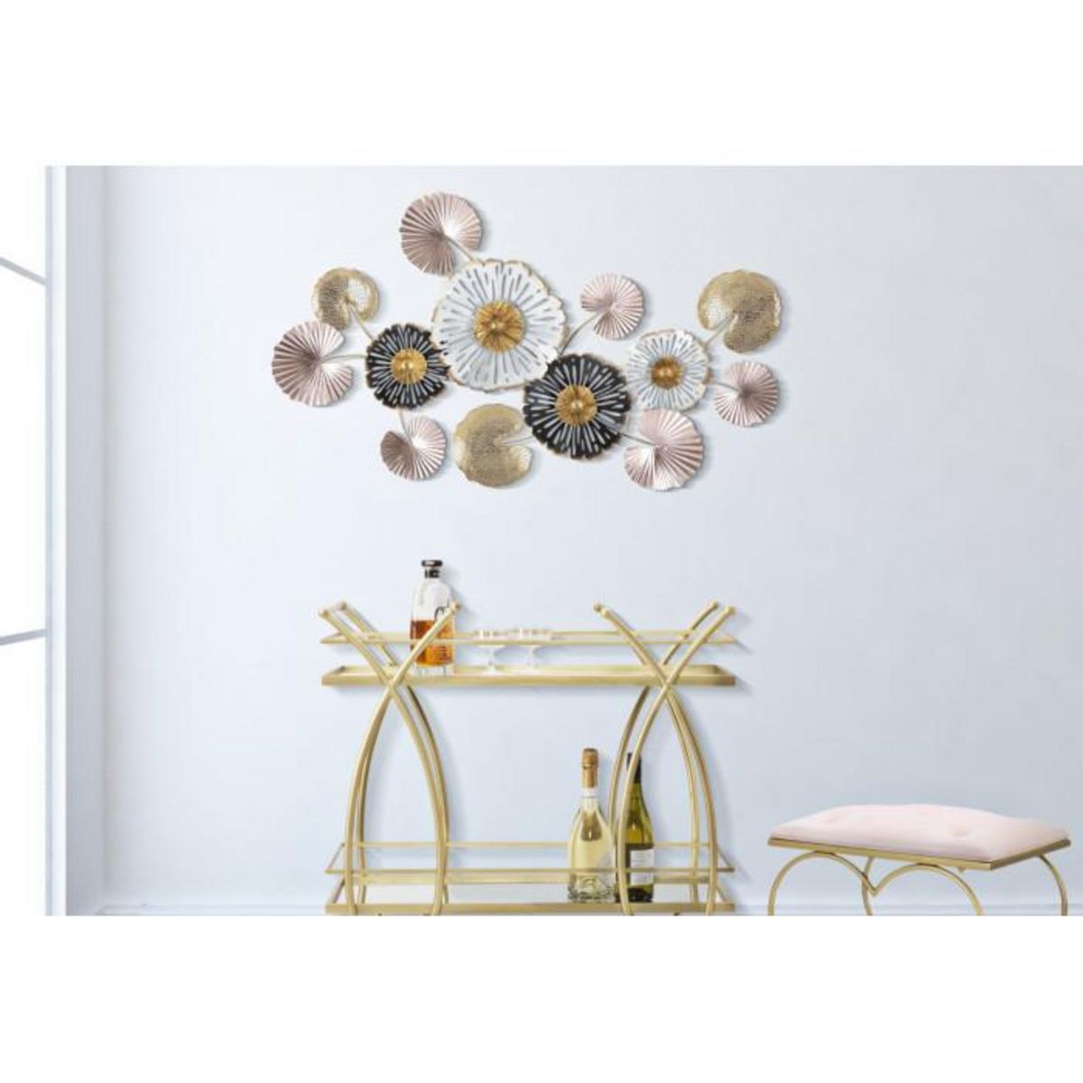 Paris Prix Décoration Murale en Métal  Pinky  106cm Multicolore