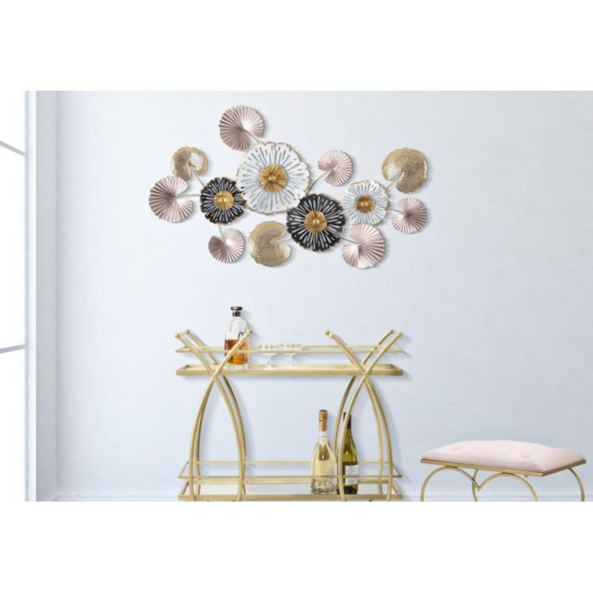 Paris Prix Décoration Murale en Métal  Pinky  106cm Multicolore