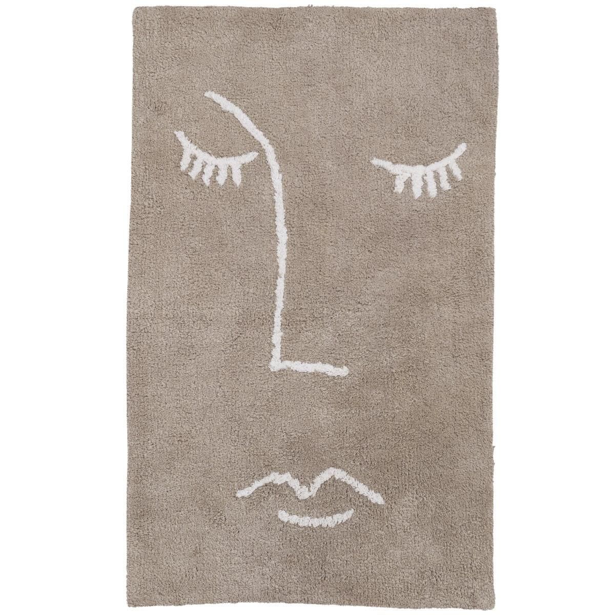 GUY LEVASSEUR Tapis de bain déco visage en coton 50x80cm