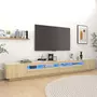 VIDAXL Meuble TV avec lumieres LED Chene sonoma 300x35x40 cm