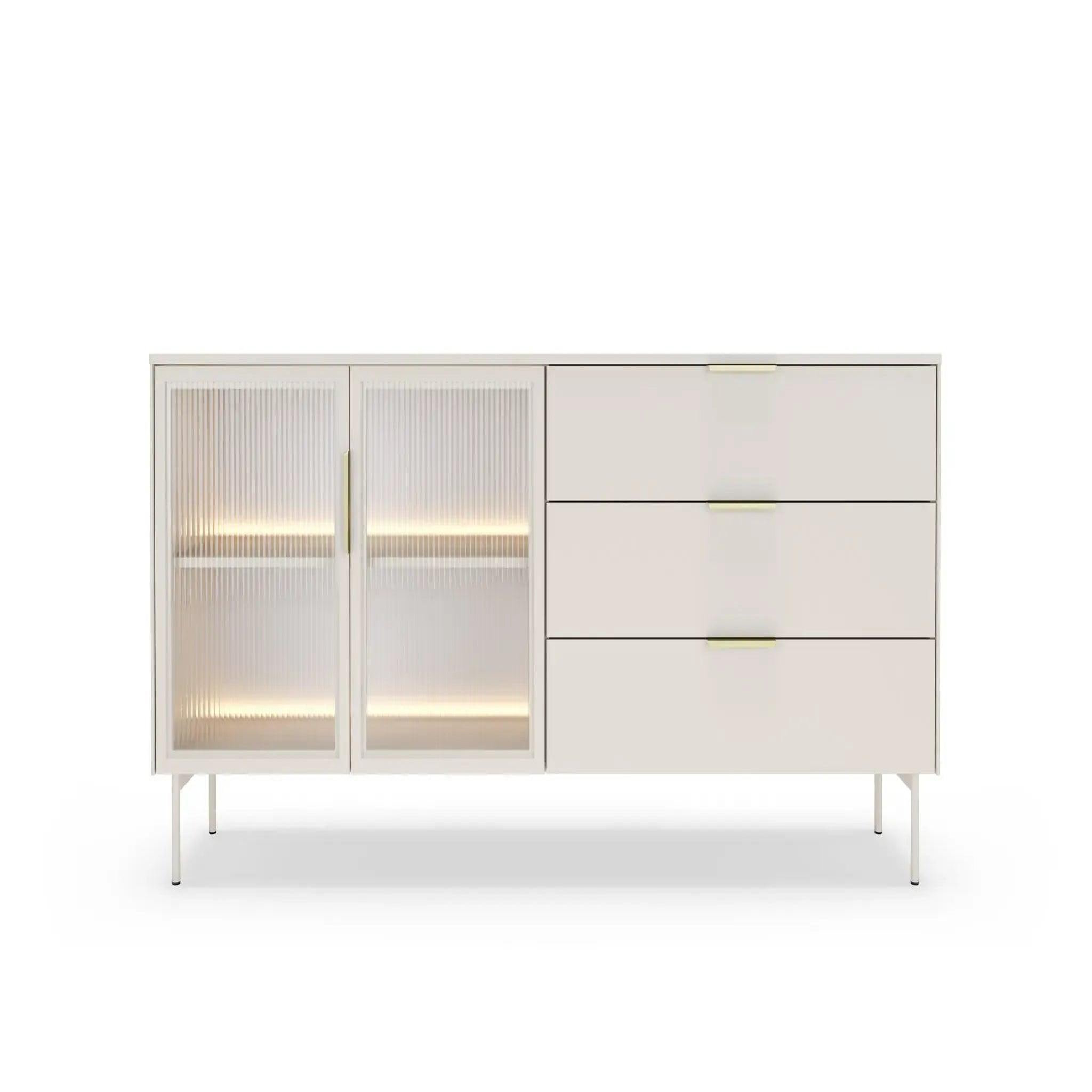 Voir la diapositive 1 : CASANOVA PARIS Paloma - buffet 2 portes 3 tiroirs 181cmeffet chêne dunin