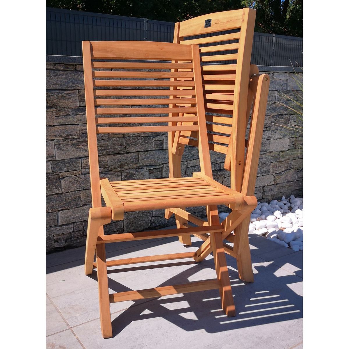 GIvex Chaise pliante de jardin - Teck - INNSBRUCK