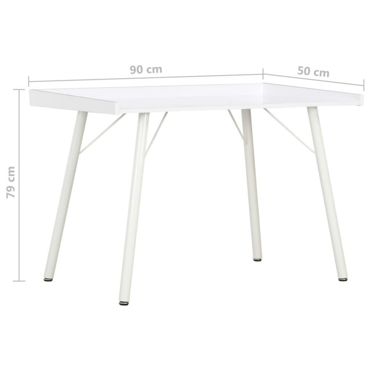 VIDAXL Bureau Blanc 90x50x79 cm