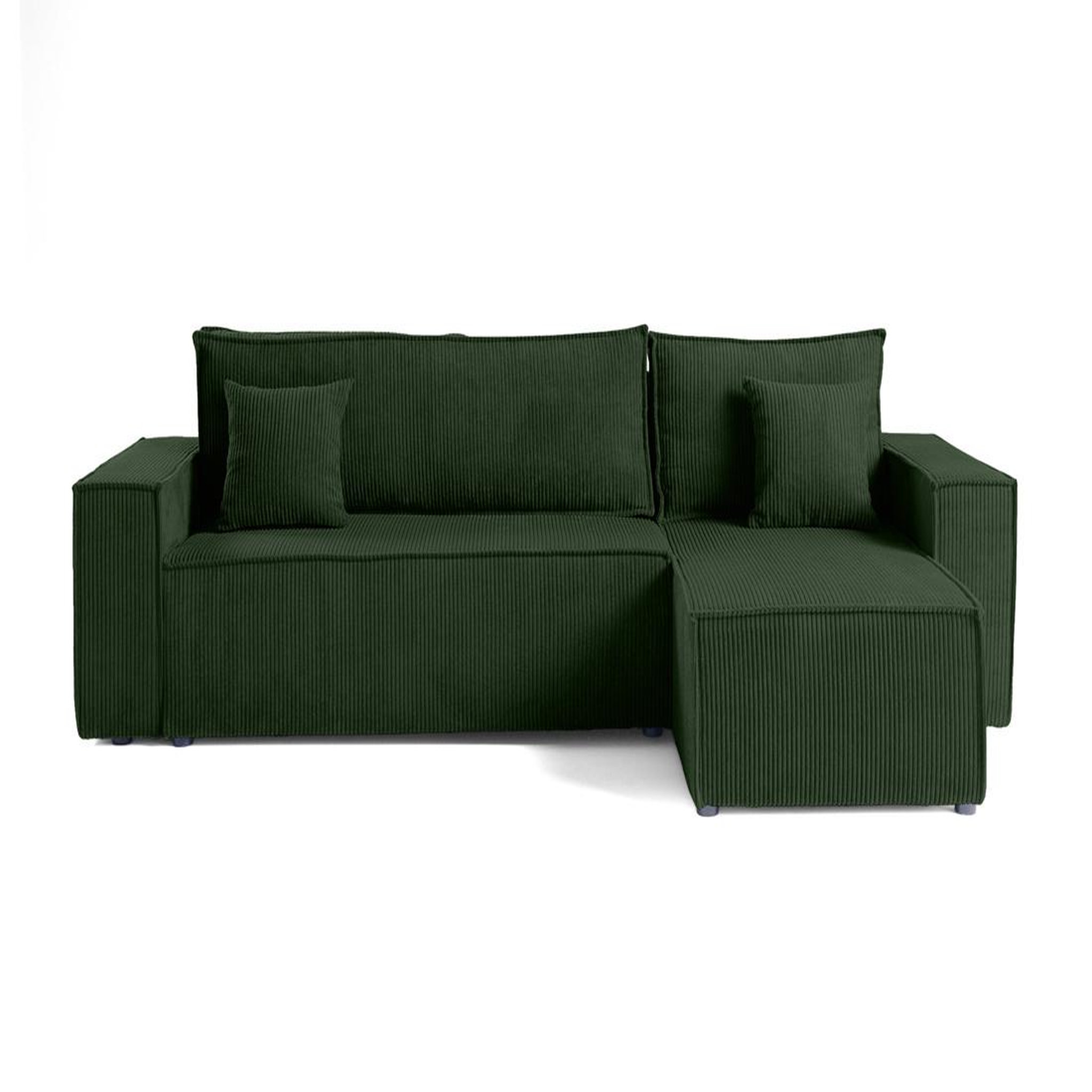 Voir la diapositive 1 : BEST MOBILIER Cezanne - canapé d'angle réversible - 4 places - convertible avec coffre - en velours côtelé