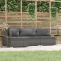 Voir la diapositive 1 : VIDAXL Salon de jardin 4 pcs avec coussins Gris Resine tressee