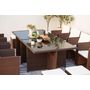 Voir la diapositive 5 : CONCEPT USINE Table et chaises 12 places encastrables résine marron-blanc MONACO