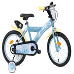 DISNEY Vélo enfant 16'' STITCH de Disney pour enfant de 100 cm à 125 cm avec 2 freins, plaque avant, bidon arrière et pneus gonflables