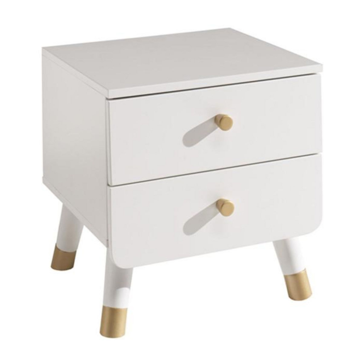 Paris Prix Table de Chevet Enfant 2 Tiroirs  Billy  43cm Blanc