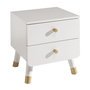 Voir la diapositive 1 : Paris Prix Table de Chevet Enfant 2 Tiroirs  Billy  43cm Blanc