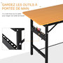 Voir la diapositive 6 : HOMCOM HOMCOM Établi pliable dim. 100L x 60l x 75H cm - table de travail bricolage avec règle et rapporteur - porte-outils intégré - acier MDF