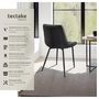 Voir la diapositive 2 : tectake Lot de chaises rembourrées aspect velours noir Lot de 8