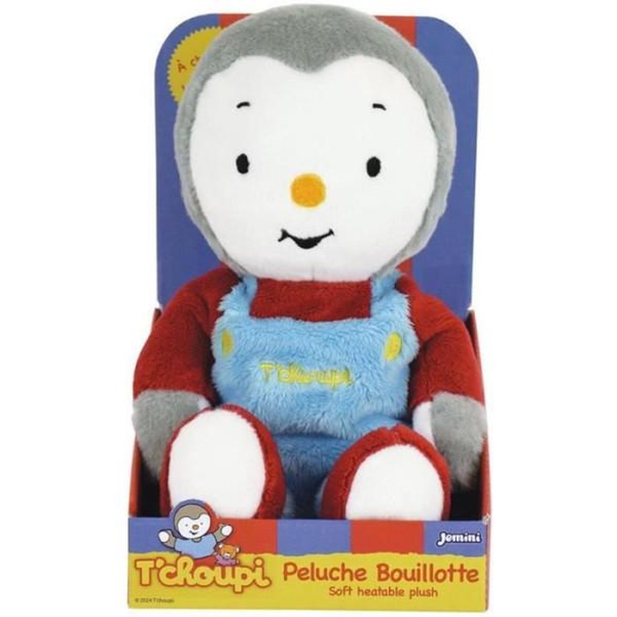 JEMINI T'choupi Peluche Bouillotte +/- 21 cm avec Micro Perles d'Argile - JEMINI - Apaise les maux de ventre et réchauffe.