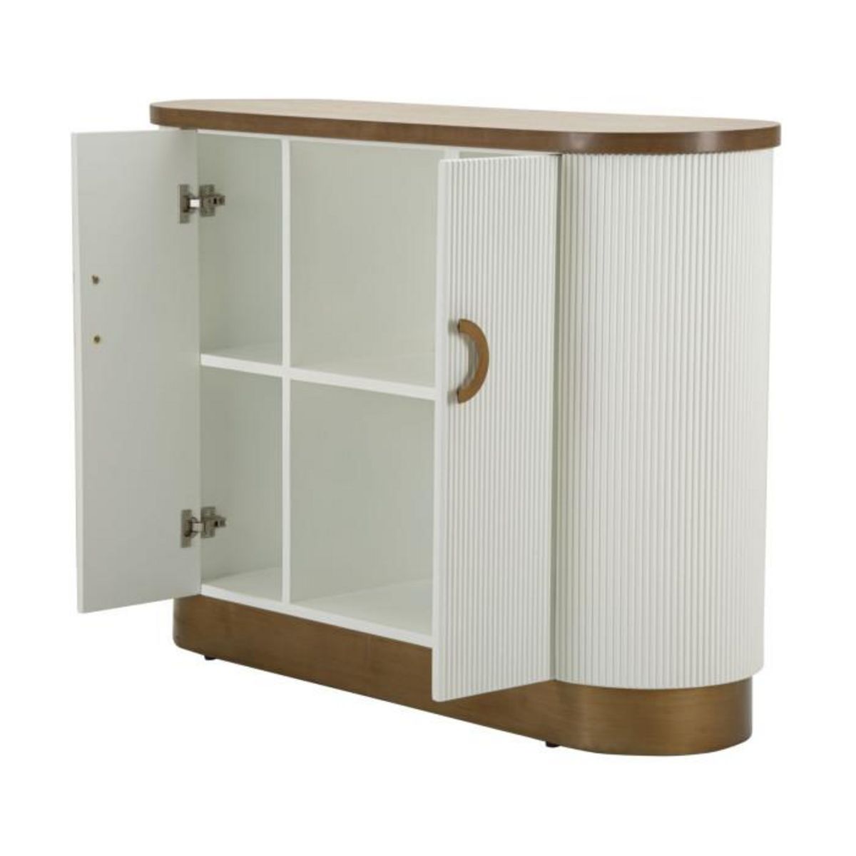 Paris Prix Bahut 2 Portes en Bois  Tolosa  121cm Blanc & Naturel