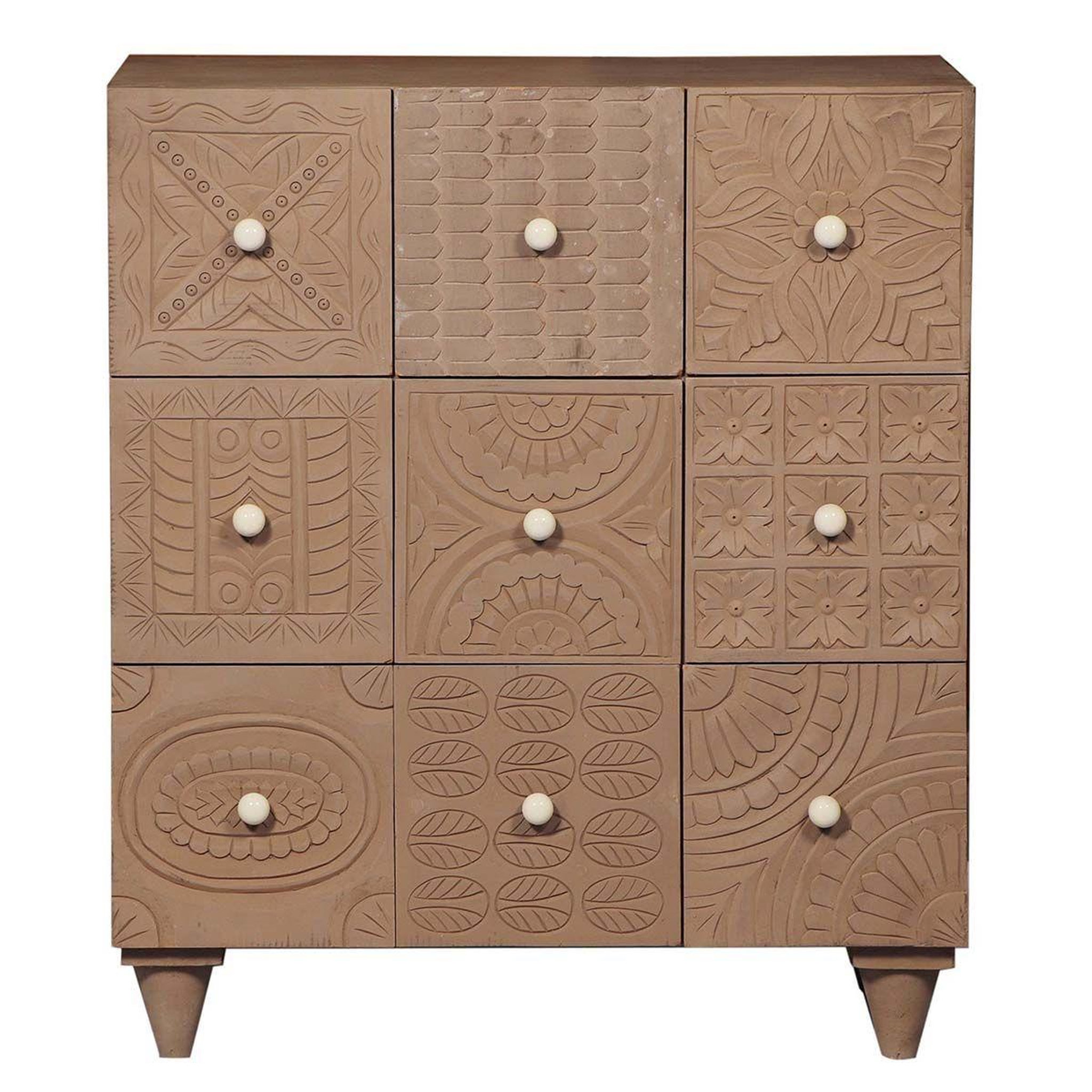 Voir la diapositive 2 : Paris Prix Commode design 9 tiroirs  lanbo  95cm marron
