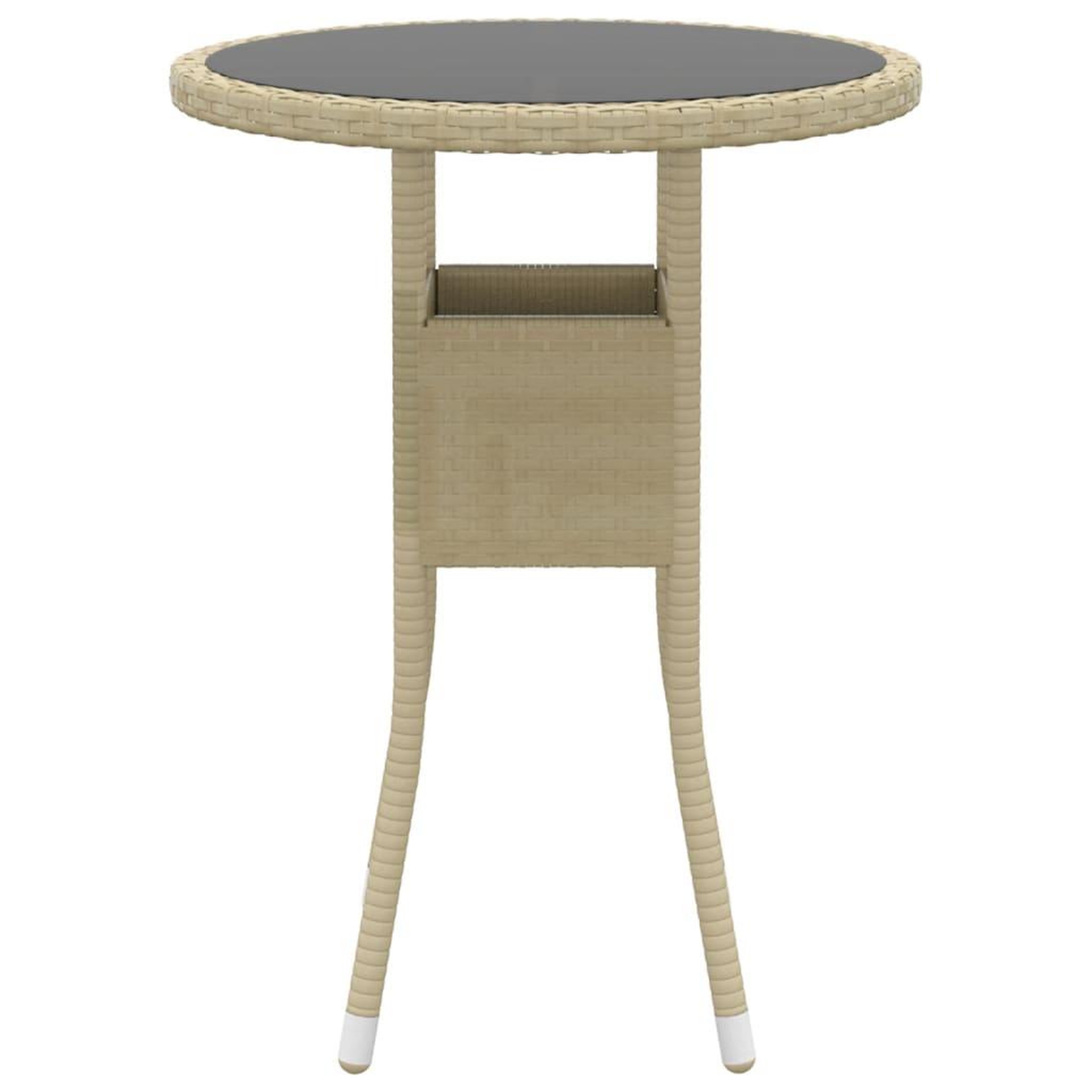 Voir la diapositive 4 : VIDAXL Ensemble a manger de jardin 3 pcs Resine tressee Beige