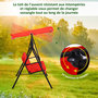 Voir la diapositive 5 : OUTSUNNY Balancelle de jardin 3 places toit inclinaison réglable coussins assise et dossier 1,72L x 1,1l x 1,52H m acier noir polyester rouge