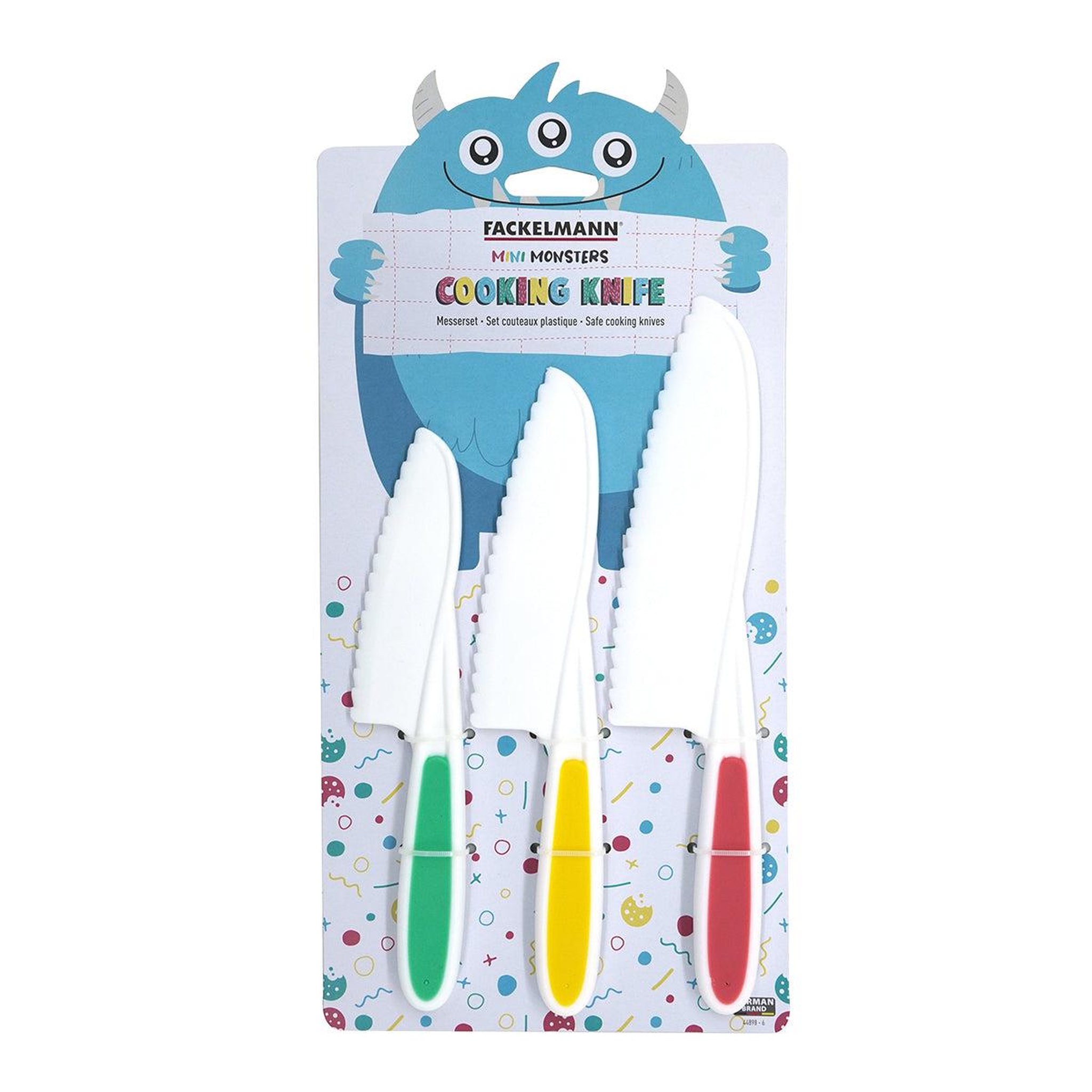 Voir la diapositive 6 : Fackelmann 3 couteaux de cuisine pour enfants 22 à 27 cm fackelmann mini monster