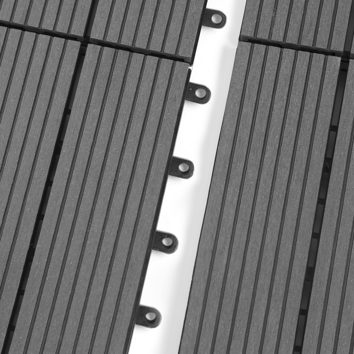 ID MARKET Lot de 10 dalles de terrasse WODHY clipsables bois composite gris 30 x 30 cm