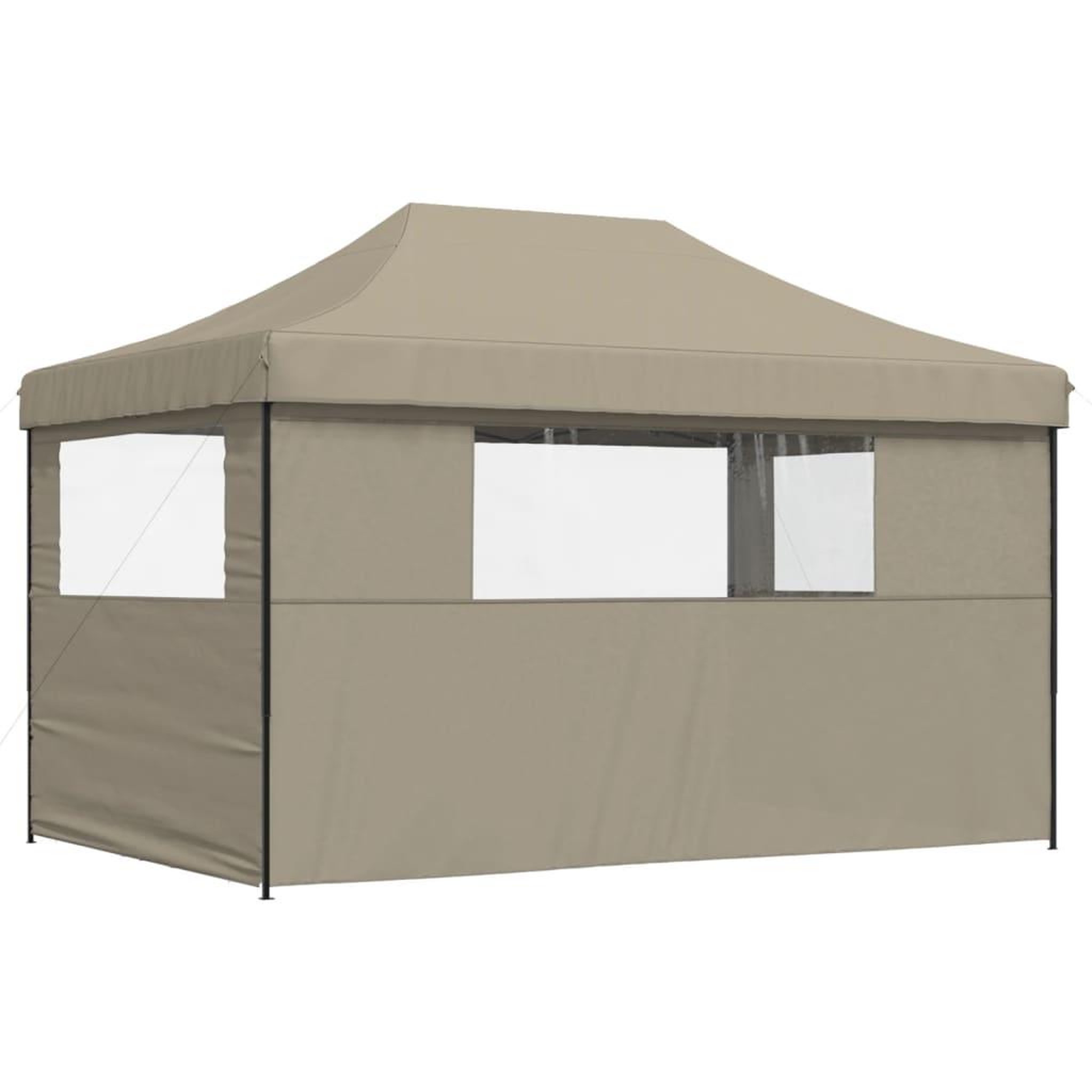 Voir la diapositive 5 : VIDAXL Tente de reception pliable escamotable 3 parois laterales taupe