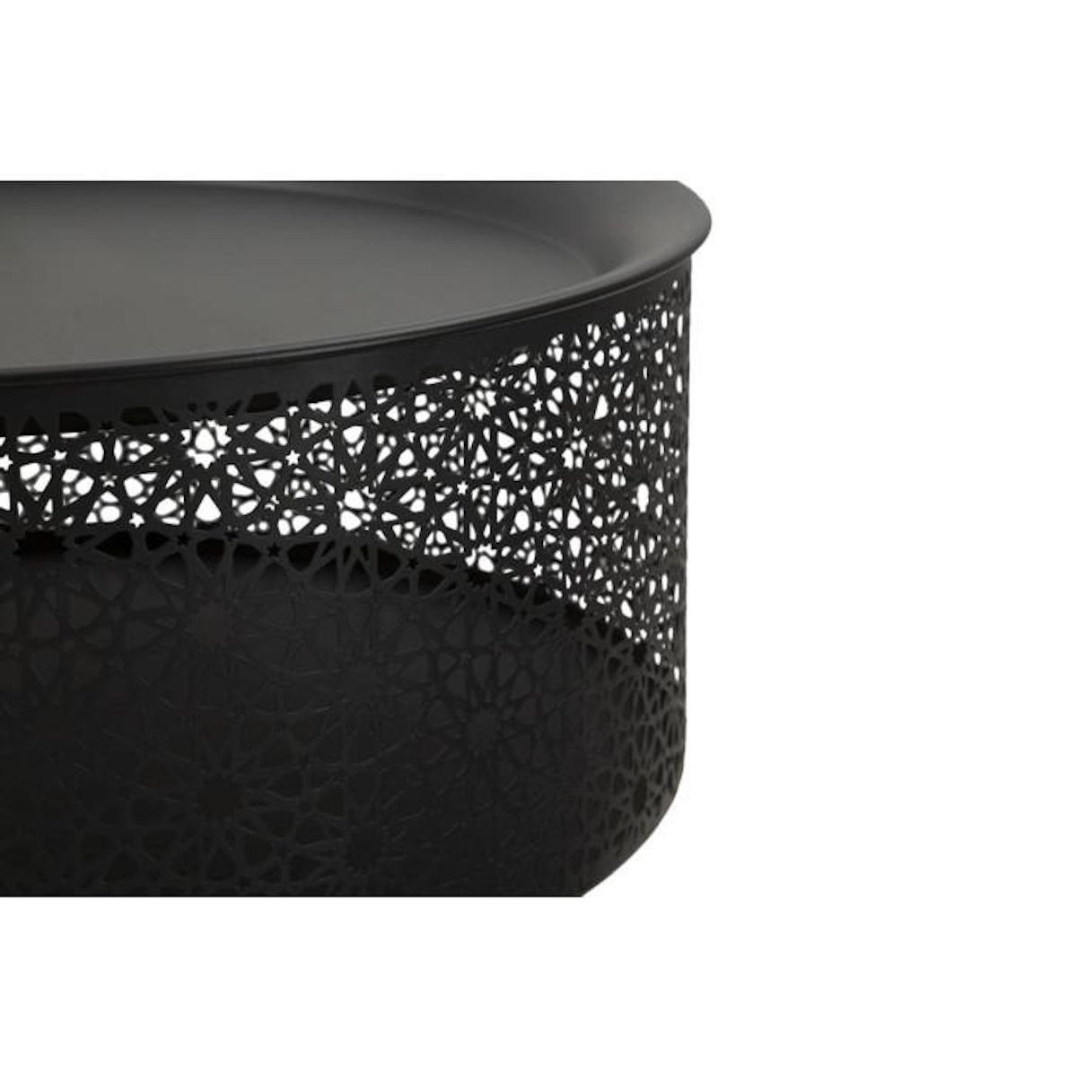 Paris Prix Table d'Appoint Avec Rangement  Blacky  50cm Noir & Or