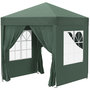 Voir la diapositive 1 : OUTSUNNY Tonnelle de jardin tente pliante barnum pop-up 2 x 2 m 4 parois latérales amovibles 2 fenêtres sac de transport vert