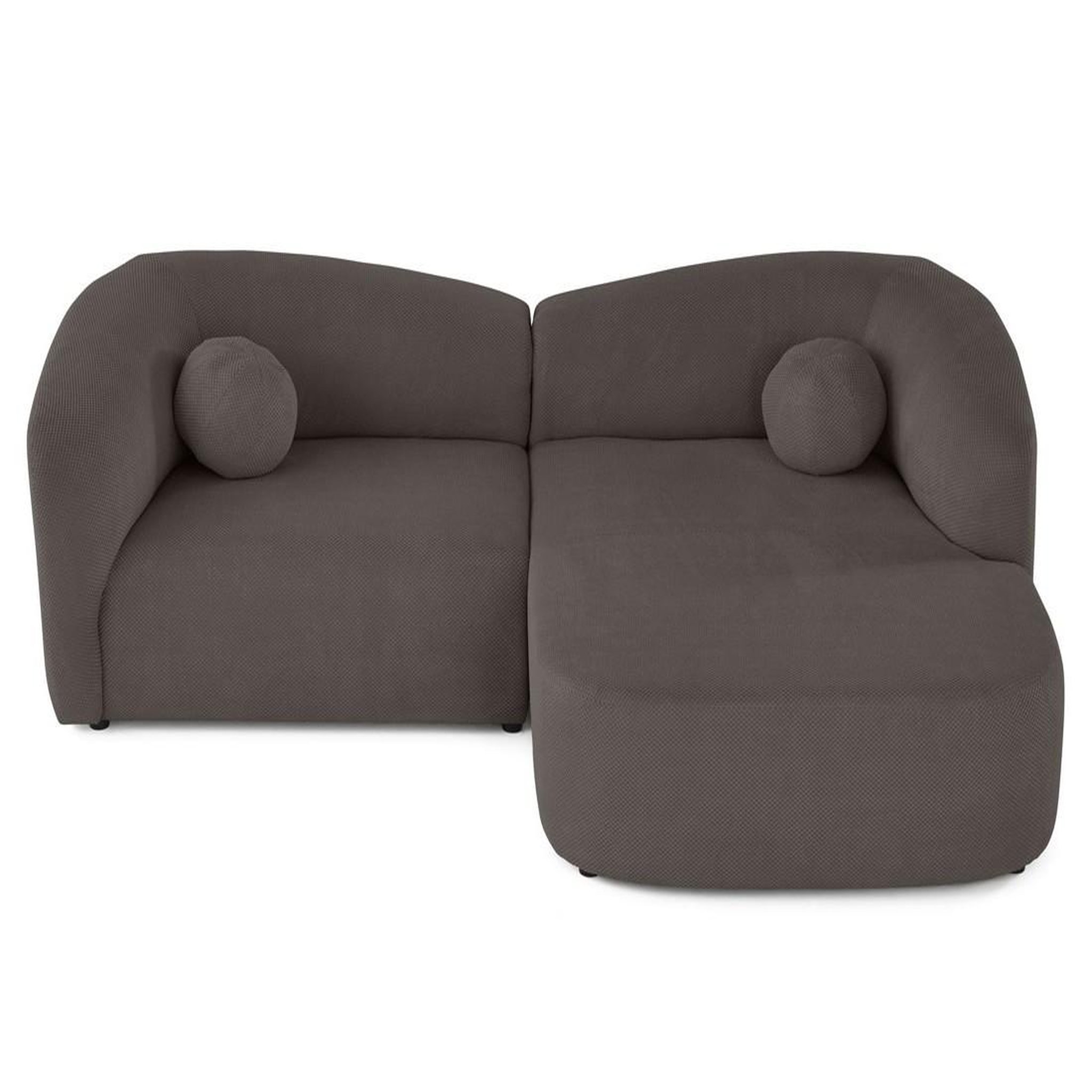 Voir la diapositive 2 : LISA DESIGN Charles - canapé d'angle droit 4 places en velours texturé