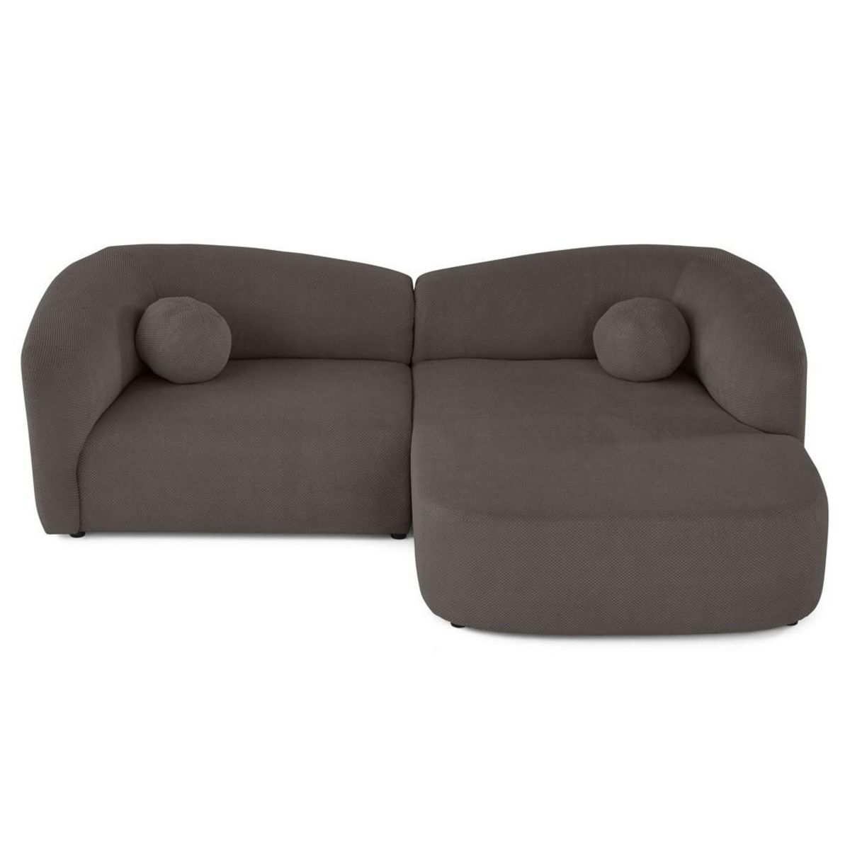 LISA DESIGN Charles - canapé d'angle droit 4 places en velours texturé