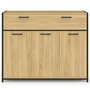 Voir la diapositive 3 : ID MARKET Buffet 100 cm DETROIT 3 portes et 1 tiroir design industriel