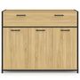 Voir la diapositive 3 : ID MARKET Buffet 100 cm DETROIT 3 portes et 1 tiroir design industriel