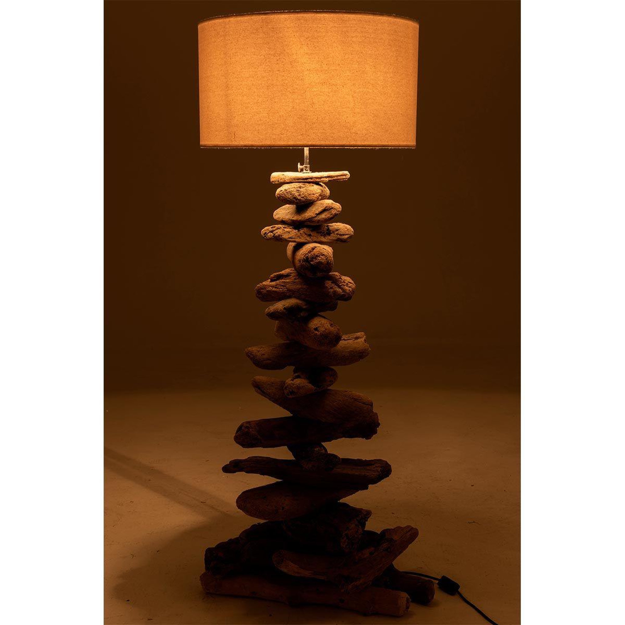 Voir la diapositive 3 : J-LINE Lampe à poser design  bois flotté  90cm naturel