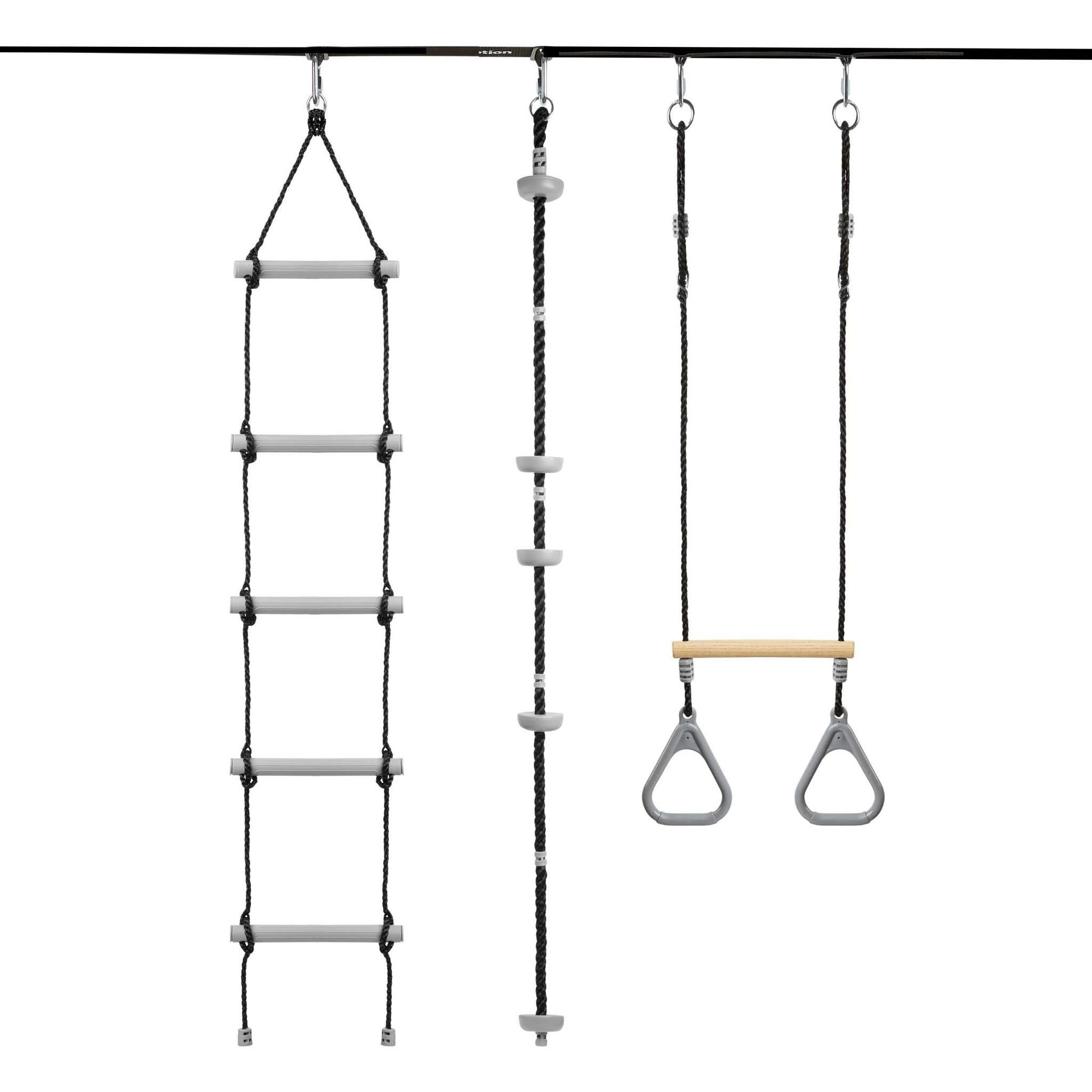 Voir la diapositive 6 : MAMABRUM Parcours D'escalade Enfant Course d'obstacles Ninja pour Enfants - Slackline set, 9 Obstacles