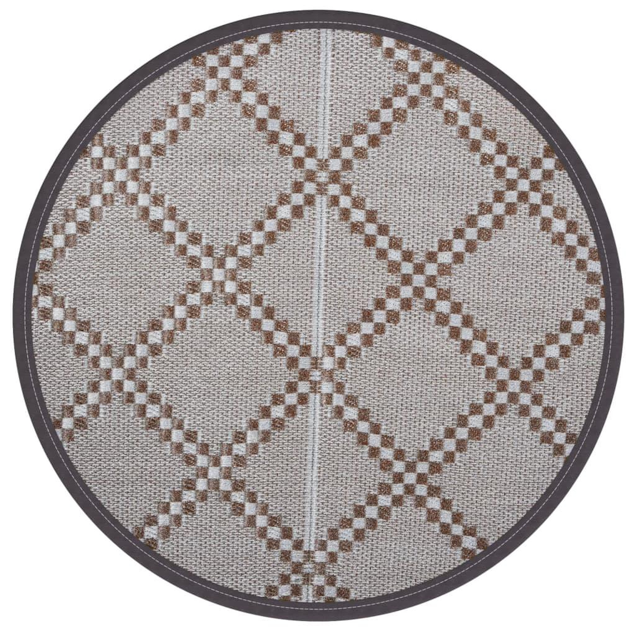 Voir la diapositive 2 : VIDAXL Tapis d'exterieur ARAKIL marron Ø120 cm PP